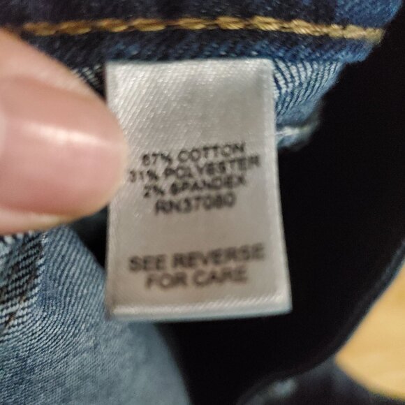 Cato Jeans Womens Size 6 Blue Mid-Rise Distressed Fringe Hem Stretch Cropped - Picture 3 of 12